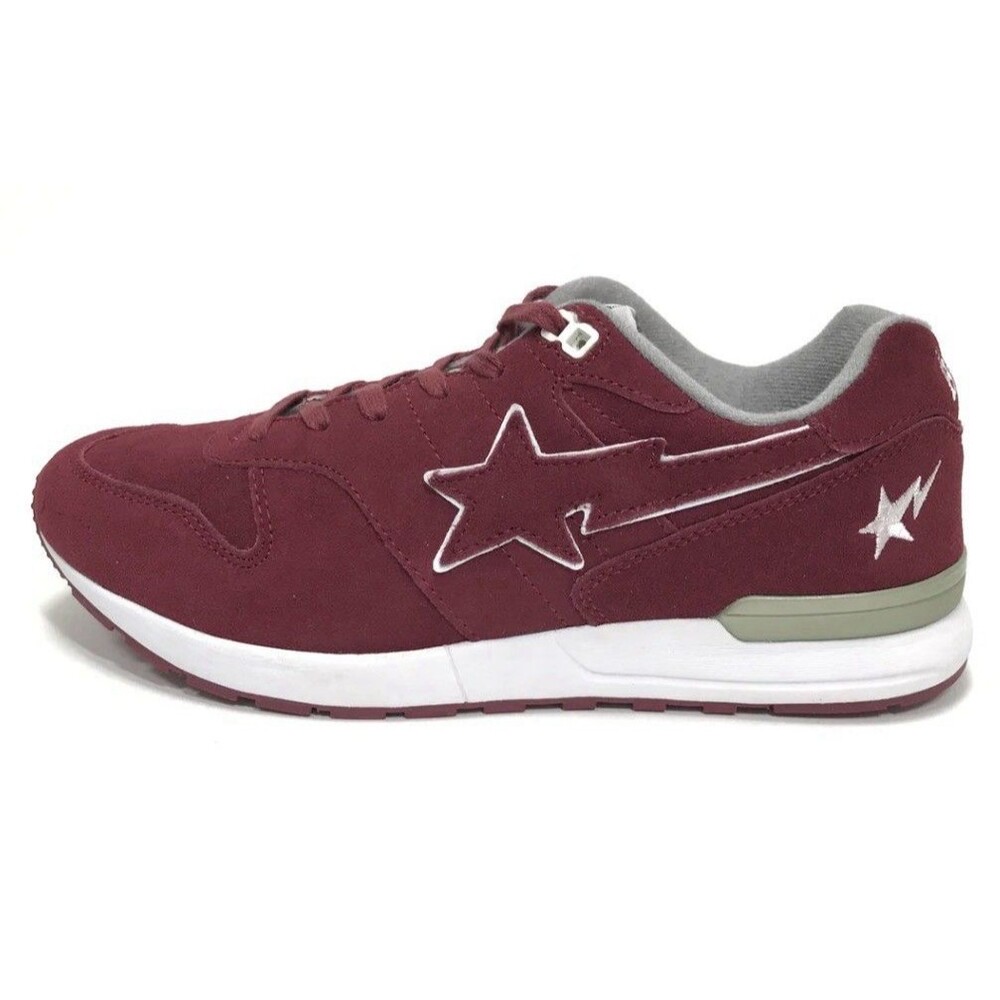 A BATHING APE BAPE STA 'NB' TRAINER RED Burgundy Size 8 NIB RARE